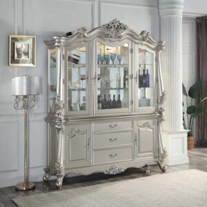 Classic Wooden Display Cabinet with Glass Shelves and Elegant Detailing