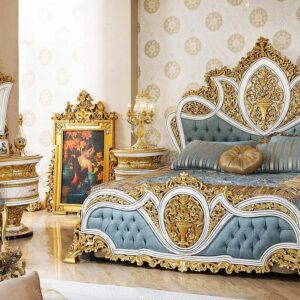Luxury European Style Hand Carving Bedroom Bed
