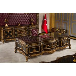 Luxury Classic Style Teak Wood Office Desk and Chair