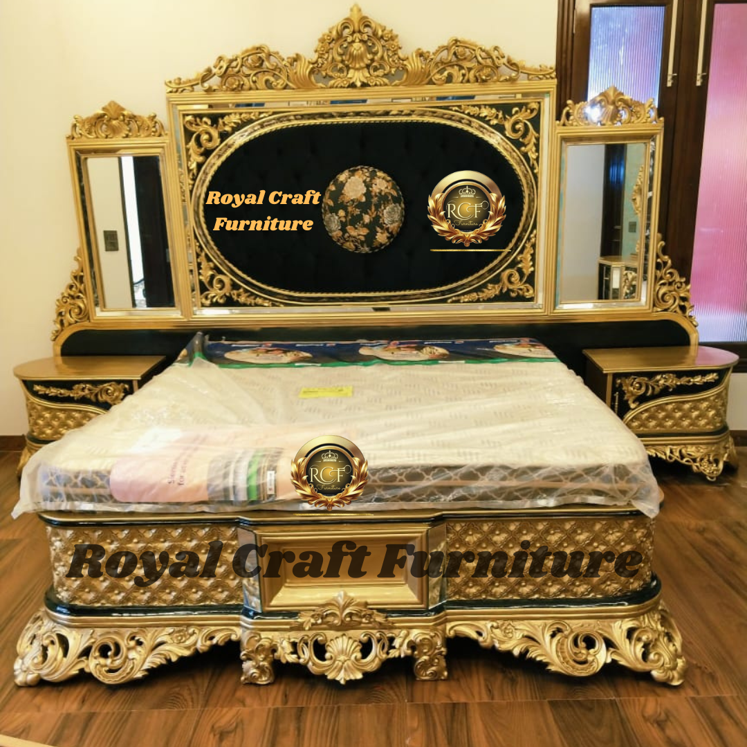 Royal Craft Furniture Turkish Style Furniture Bed, Dresser Mirror, Almirah, Crockry, Dinning Table, Sofa, Jhula
