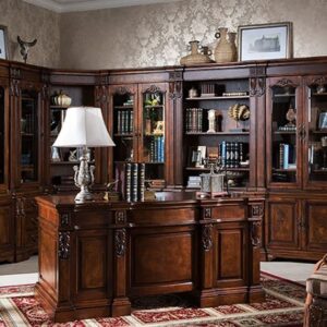 Royal Craft Furniture Delhi Classic Style Teak Wood Office Desk and Chair