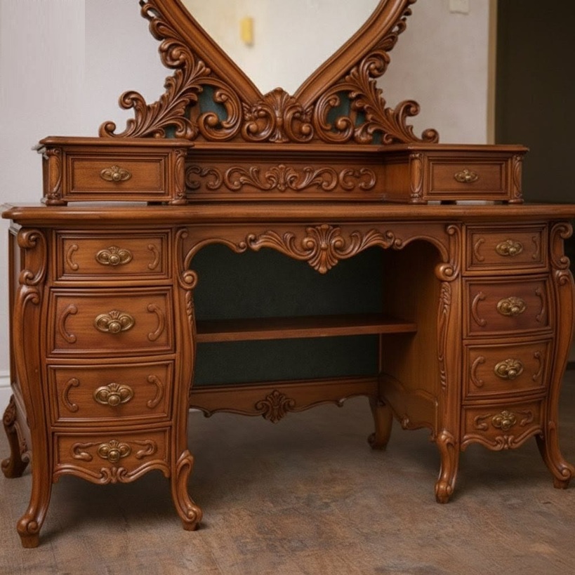 Royal Craft Furniture Carved Dressing Design Wooden - Image 3