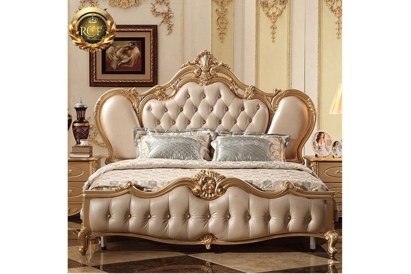 Royal Craft Furniture Chandigarh Luxury Mansion Royal Golden Bedroom Furniture - Image 2