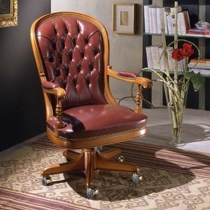 Royal Craft Furniture Brown Faux Leather Study Chair