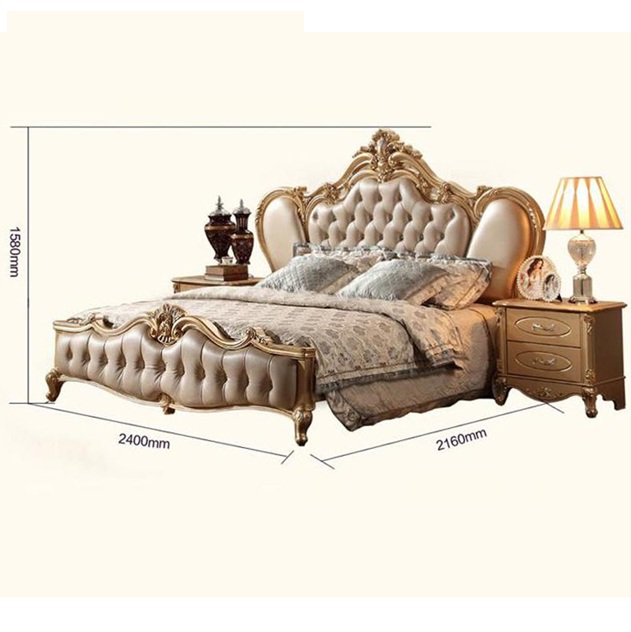 Royal Craft Furniture Chandigarh Luxury Mansion Royal Golden Bedroom Furniture - Image 4