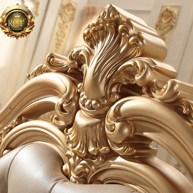 Royal Craft Furniture Chandigarh Luxury Mansion Royal Golden Bedroom Furniture - Image 5