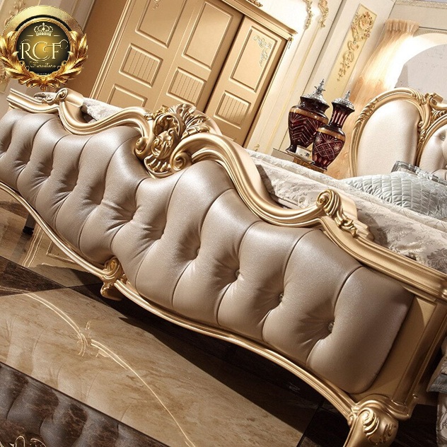 Royal Craft Furniture Chandigarh Luxury Mansion Royal Golden Bedroom Furniture - Image 7