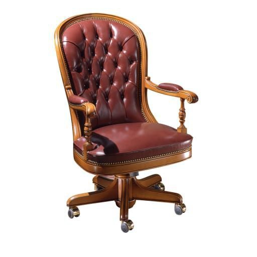 Royal Craft Furniture Brown Faux Leather Study Chair - Image 3