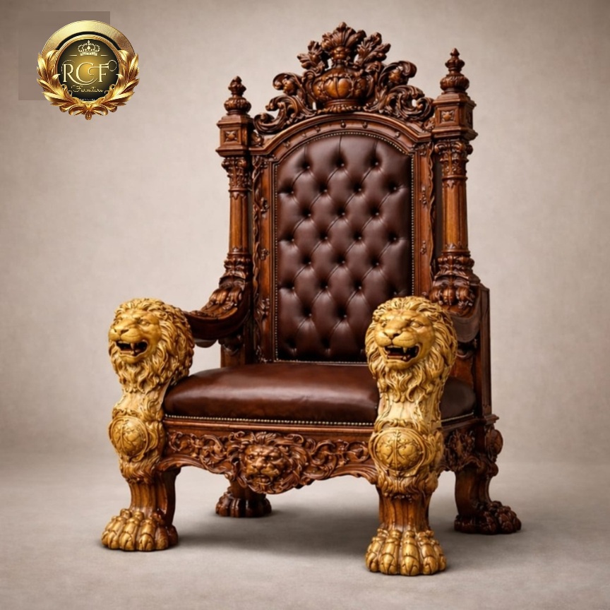 Royal Craft Furniture Majestic Dhurandhar King Chair Design - Image 2
