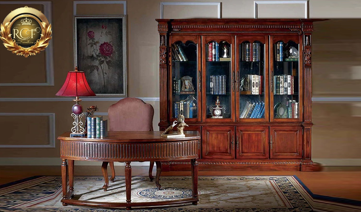 Royal Craft Furniture Chandigarh Antique Style Hand Carved Office Furniture - Image 2