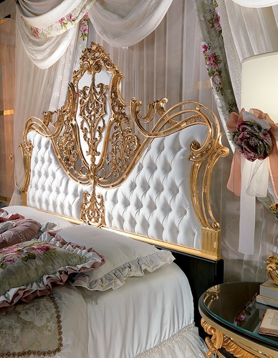 Royal Craft Furniture Elite Luxury Heritage Bedroom with Grand Baroque Architecture, Golden Ornamental Framework And Custom Embellished Textiles - Image 2