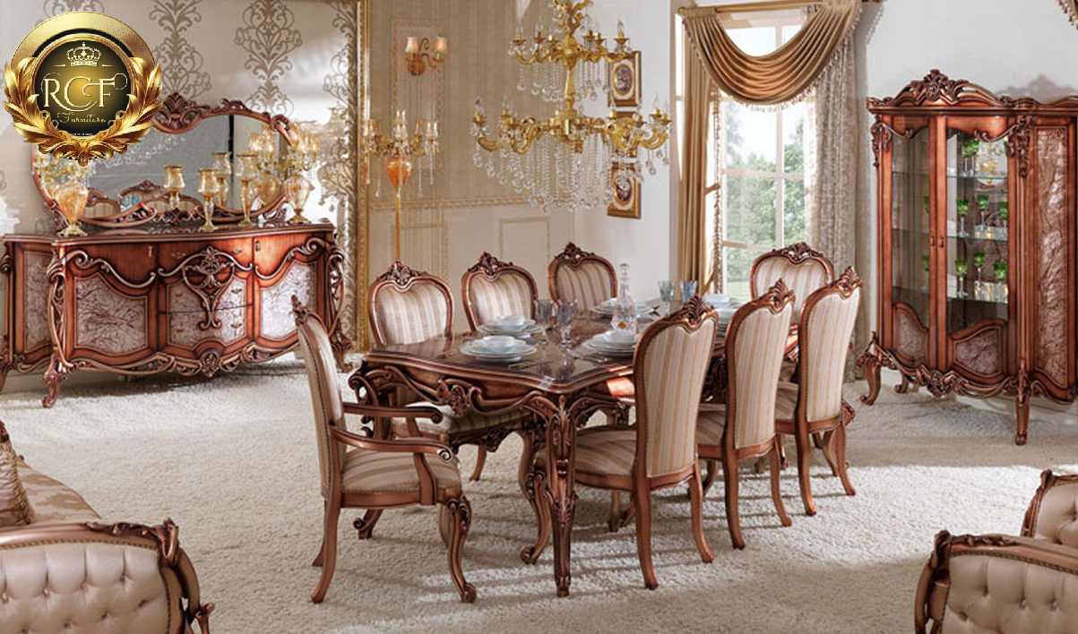 Royal Craft Furniture NCR Classic Style Antique Walnut Finish Dining Room Furniture - Image 3