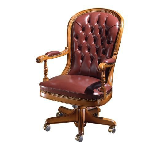 Royal Craft Furniture Brown Faux Leather Study Chair - Image 2