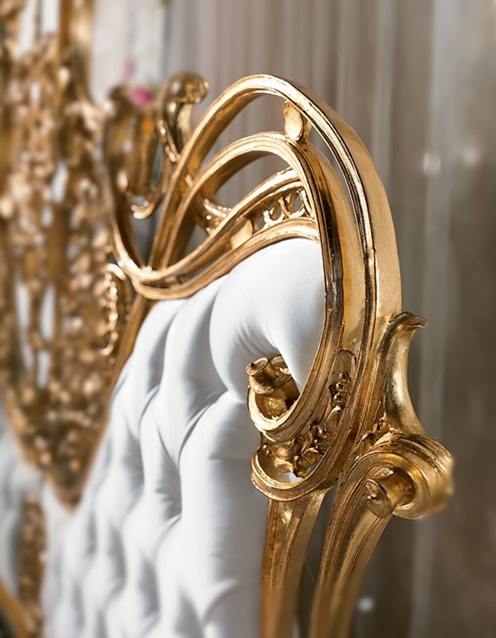 Royal Craft Furniture Elite Luxury Heritage Bedroom with Grand Baroque Architecture, Golden Ornamental Framework And Custom Embellished Textiles - Image 4