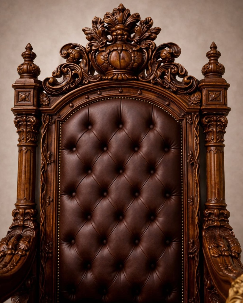 Royal Craft Furniture Majestic Dhurandhar King Chair Design - Image 4