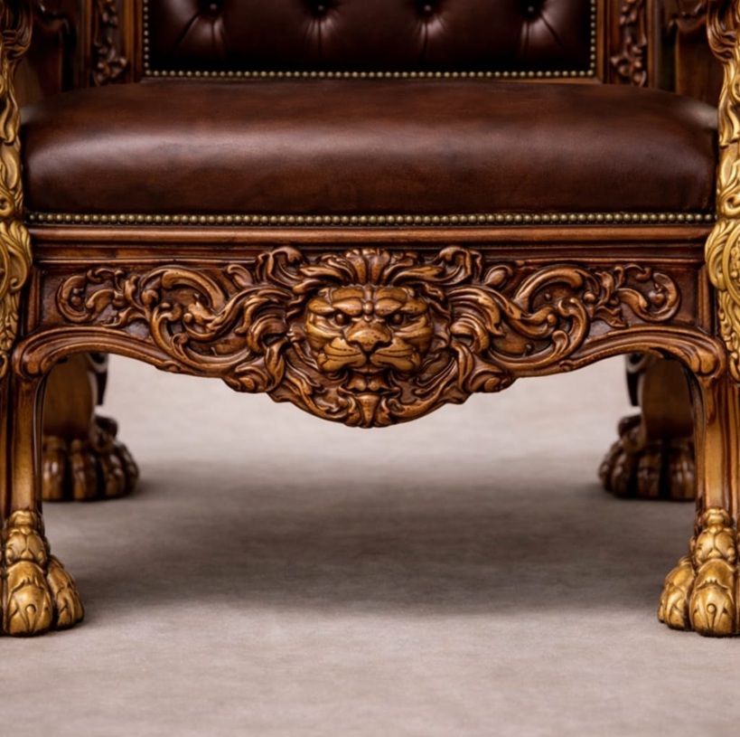 Royal Craft Furniture Majestic Dhurandhar King Chair Design - Image 5