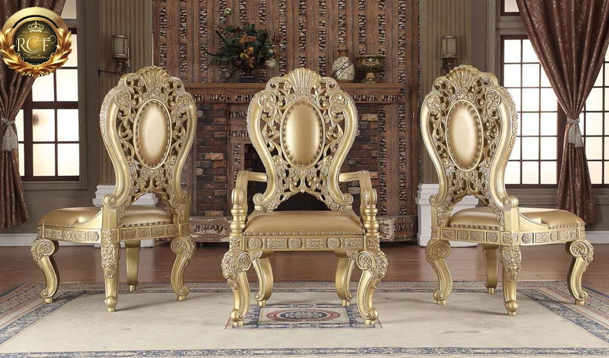 Royal Craft Furniture Tacoma European Style Carving Luxury Dining Set - Image 2