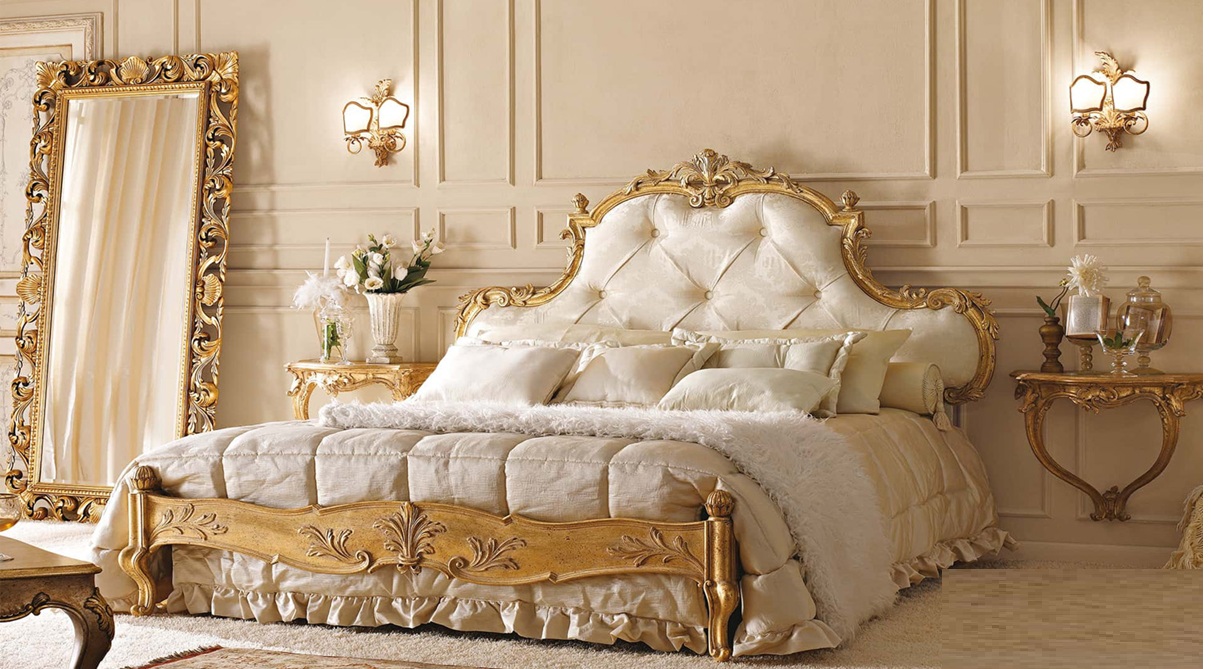 Royal Craft Furniture Rome Beautiful Italian Style Antique Golden Bed