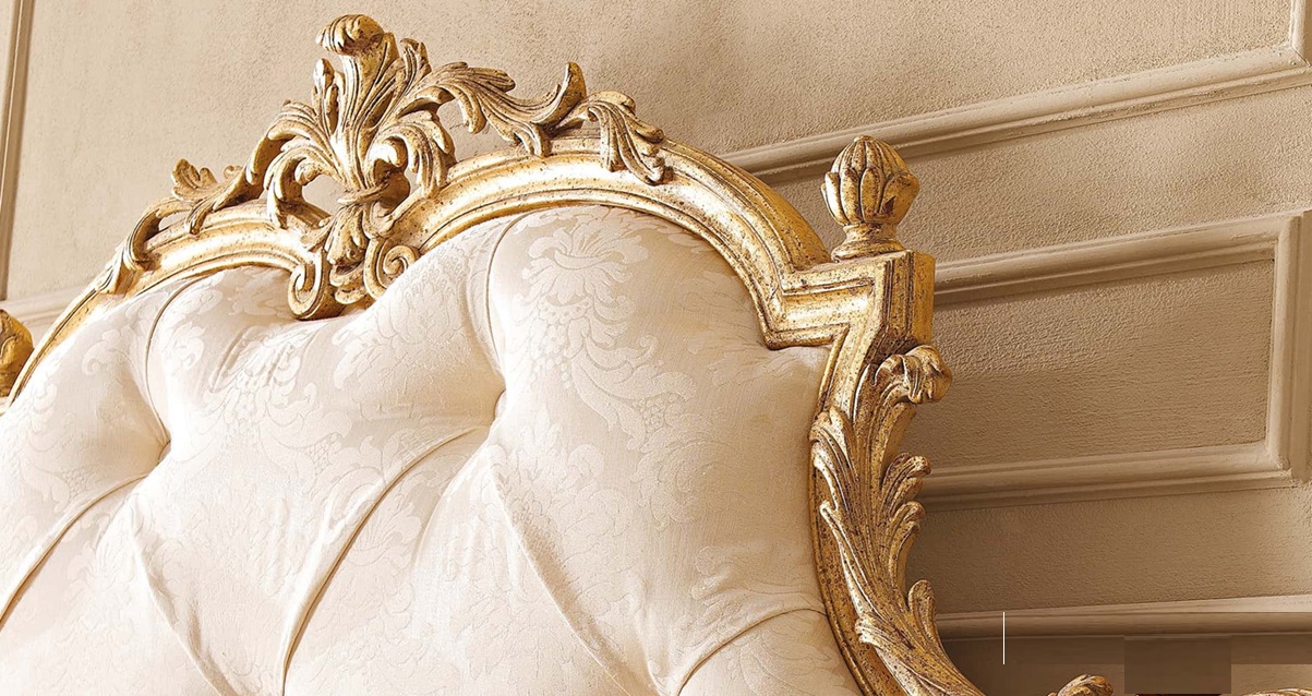 Royal Craft Furniture Rome Beautiful Italian Style Antique Golden Bed - Image 5