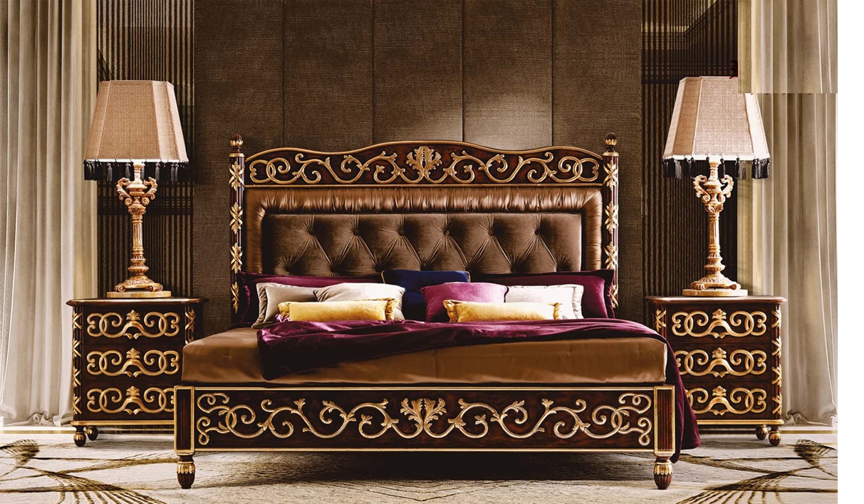 Royal Craft Furniture Lisa Hand Carved Royal Motif Bedroom Set
