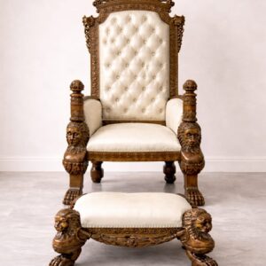 Royal Craft Furniture Handcrafted Teak Wood Guruji Chair
