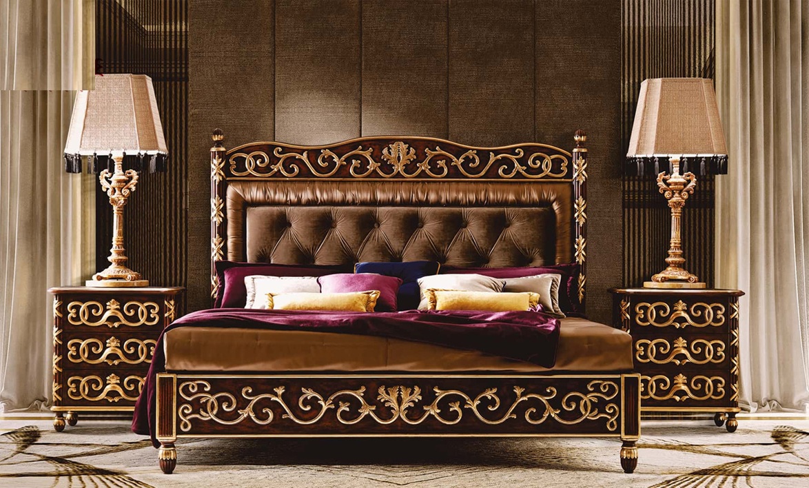 Royal Craft Furniture Lisa Hand Carved Royal Motif Bedroom Set - Image 2