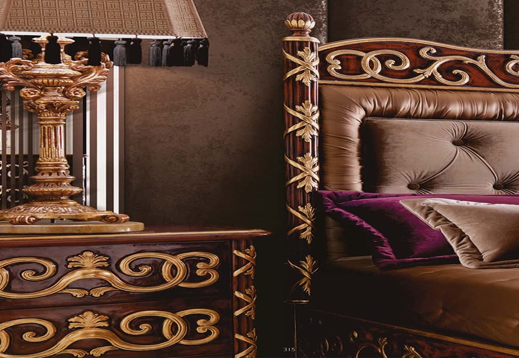 Royal Craft Furniture Lisa Hand Carved Royal Motif Bedroom Set - Image 3
