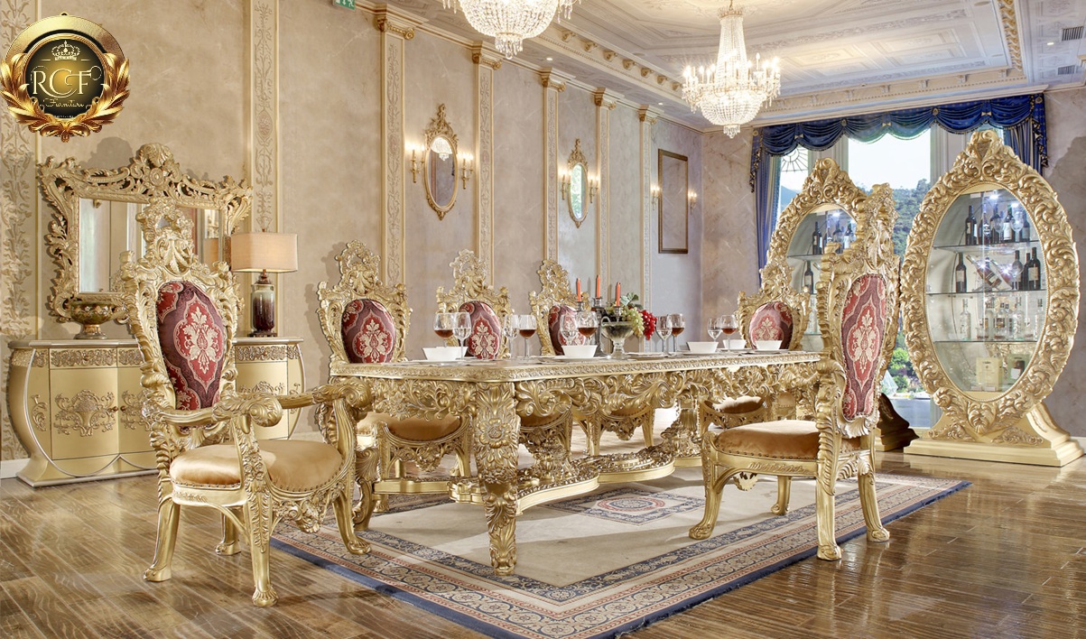 Royal Craft Furniture Yonkers Italian Style Hand Carved Dining Set