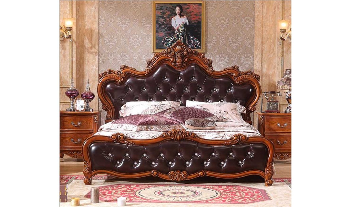 Royal Craft Furniture Shanghai Hand Carved Teak Wood Luxury Bed