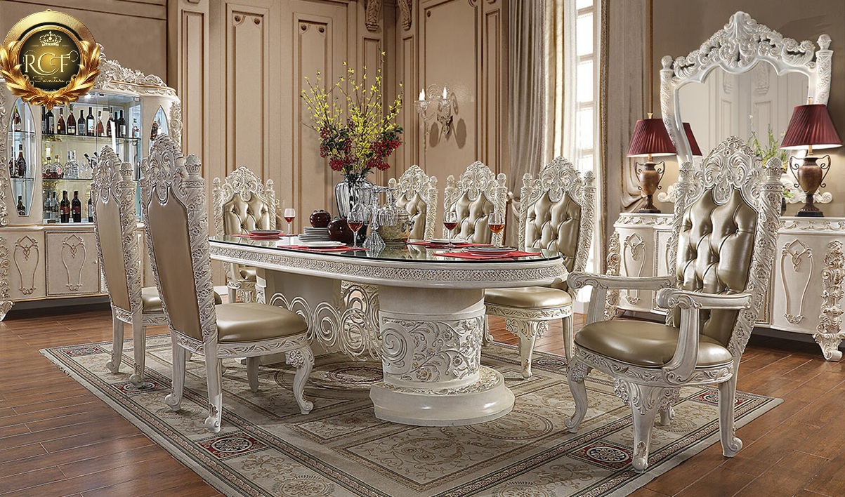 Royal Craft Furniture Richmond European Style Hand Carved Dining Set
