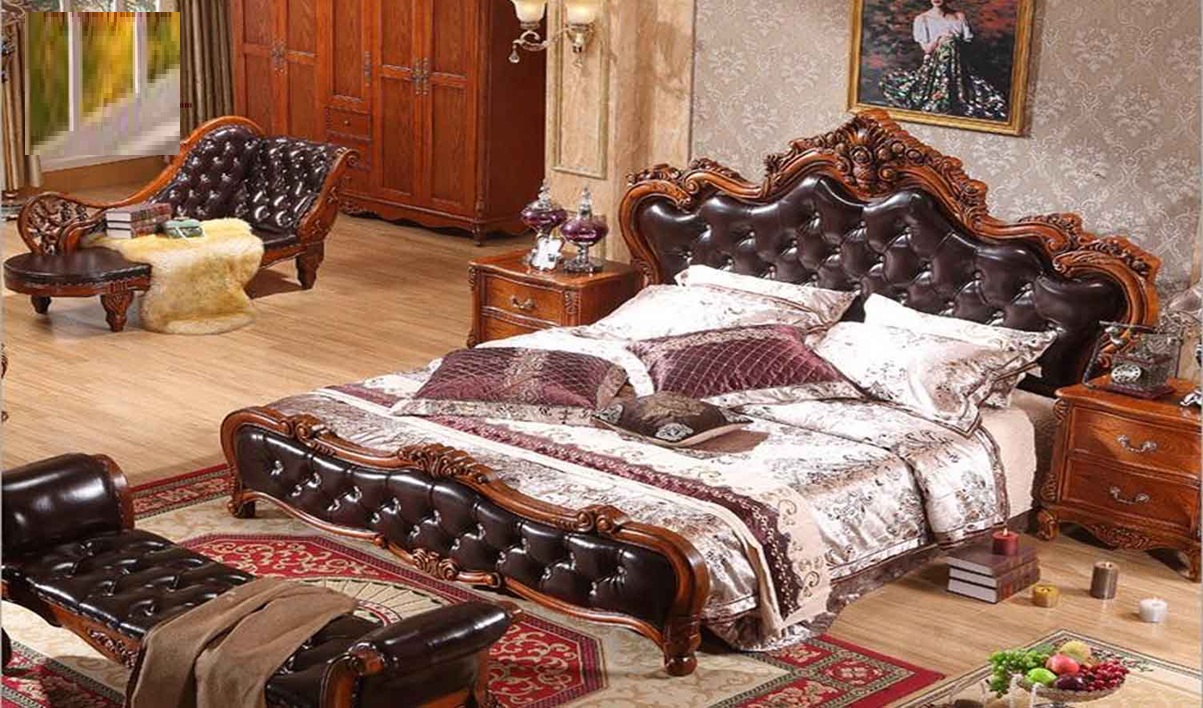 Royal Craft Furniture Shanghai Hand Carved Teak Wood Luxury Bed - Image 2