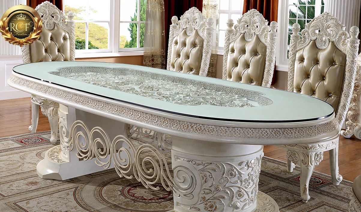 Royal Craft Furniture Richmond European Style Hand Carved Dining Set - Image 6