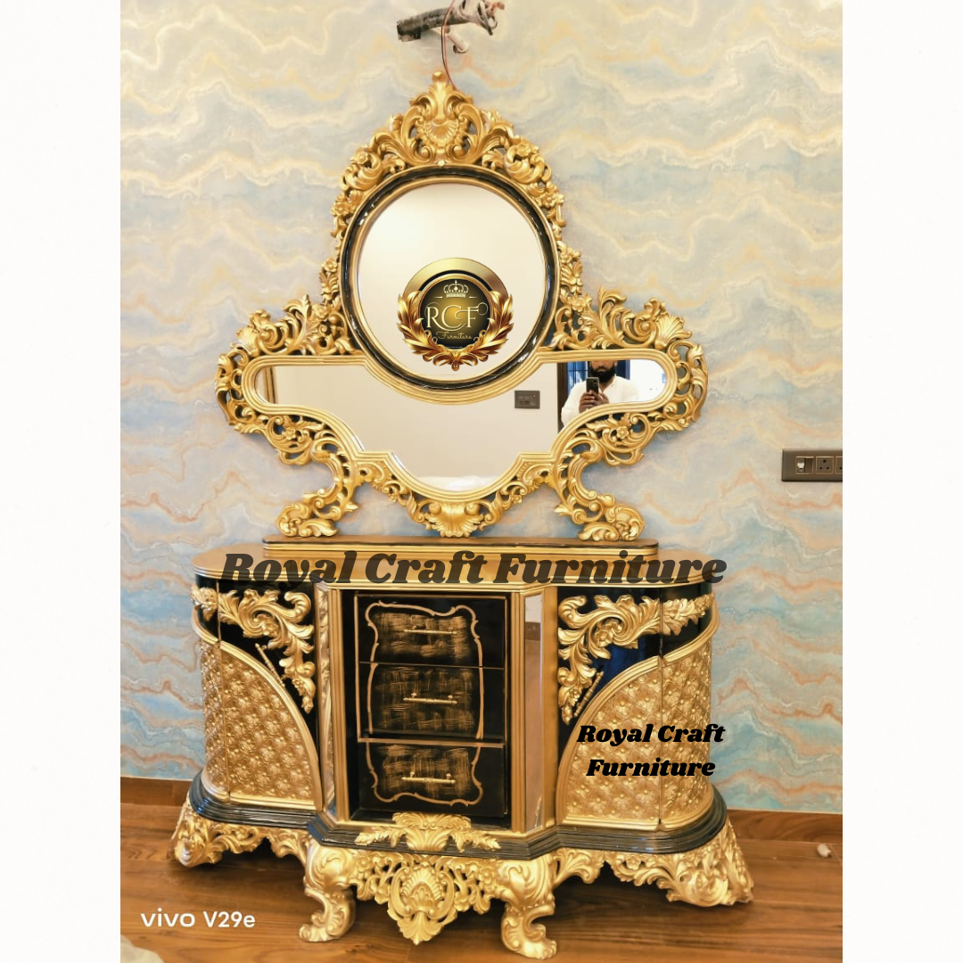 Royal Craft Furniture Turkish Style Furniture Bed, Dresser Mirror, Almirah, Crockry, Dinning Table, Sofa, Jhula - Image 2