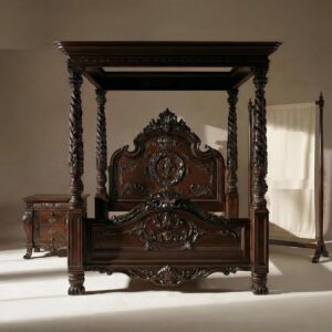 Royal Craft Furniture Antique Wooden Poster Bed in Teak Wood