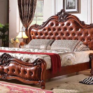 Royal Craft Furniture Classic Indian Style Luxury Carving Teak Wood Bed