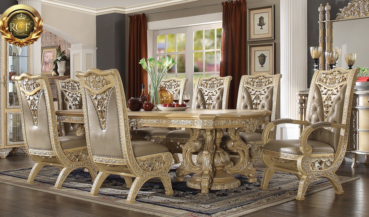 Royal Craft Furniture Modesto Royal Luxury Style Carving Dining Set - Image 3
