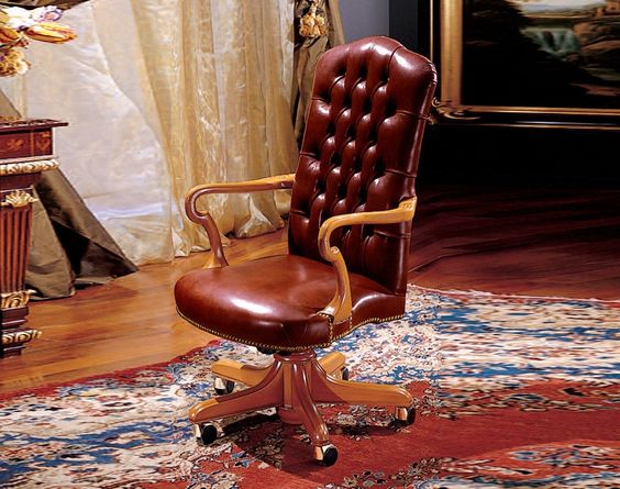 Royal Craft Furniture Natural Brown Leather Office Chair