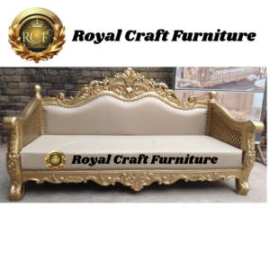 Royal Craft Furniture Regal Gold Carved Jhula Seat – Luxury Swing Seat