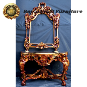 Royal Craft Furniture Royal Designer Console Mirror Frame Antique Color Pu Finished