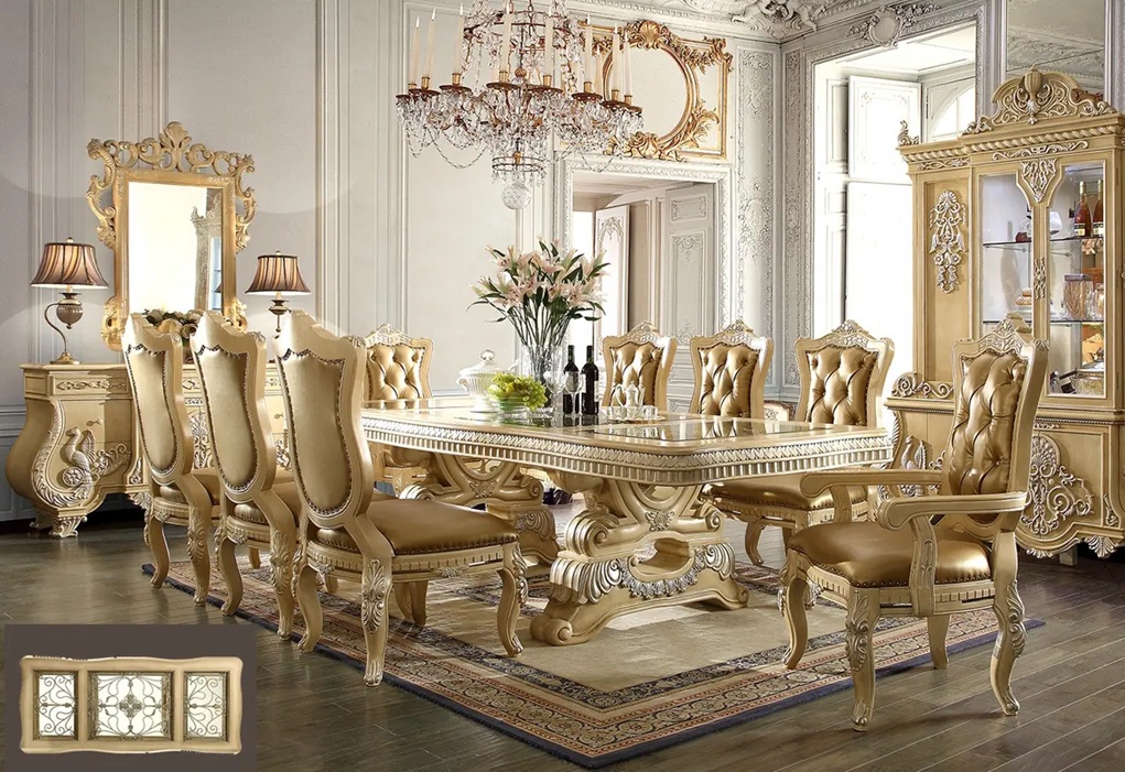 Royal Craft Furniture Garland Luxury Style Hand Carved Dining Set - Image 5