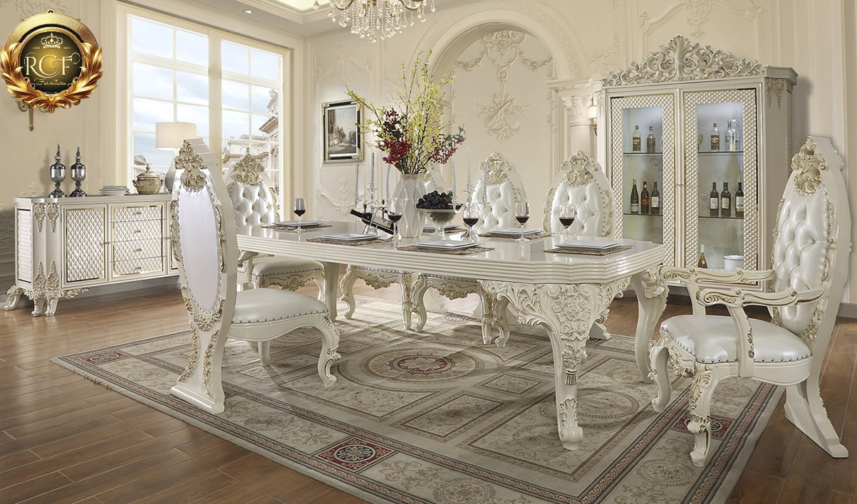 Royal Craft Furniture Akron European Style Hand Carved Dining Set