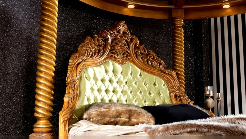 Royal Craft Furniture Walnut Royal Carved Bedroom Collection Featuring Deep Engraved Artwork And Traditional Luxury Finish - Image 3