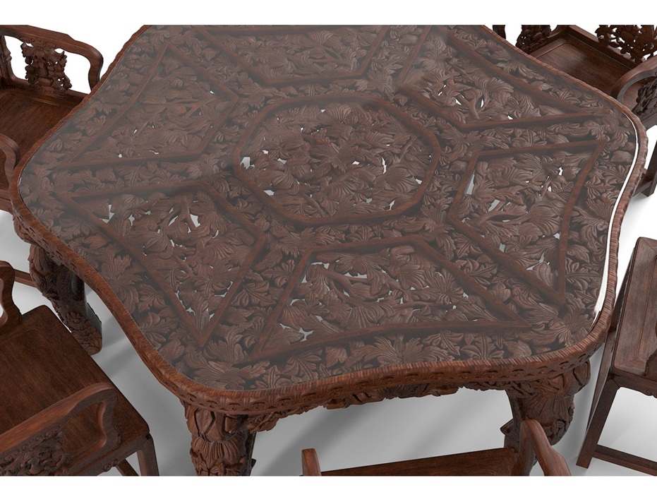 Royal Craft Furniture Antique Luxury Hand Carving Dining Table - Image 5