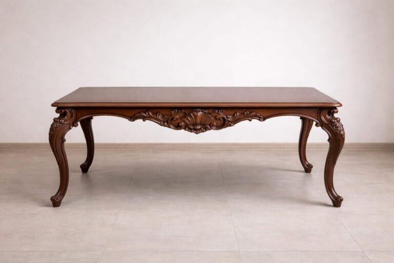 Royal Craft Furniture Latest Design of Wooden Dining Table Set with walnut Polished finished - Image 3