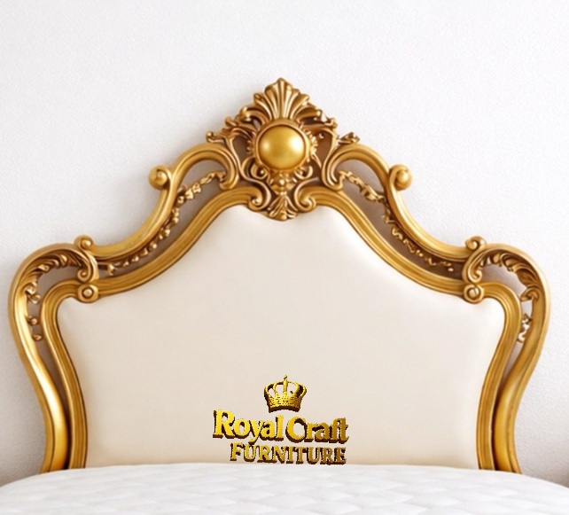 Royal Craft Furniture Royal Wooden Round Bed Design with Side Table - Image 3
