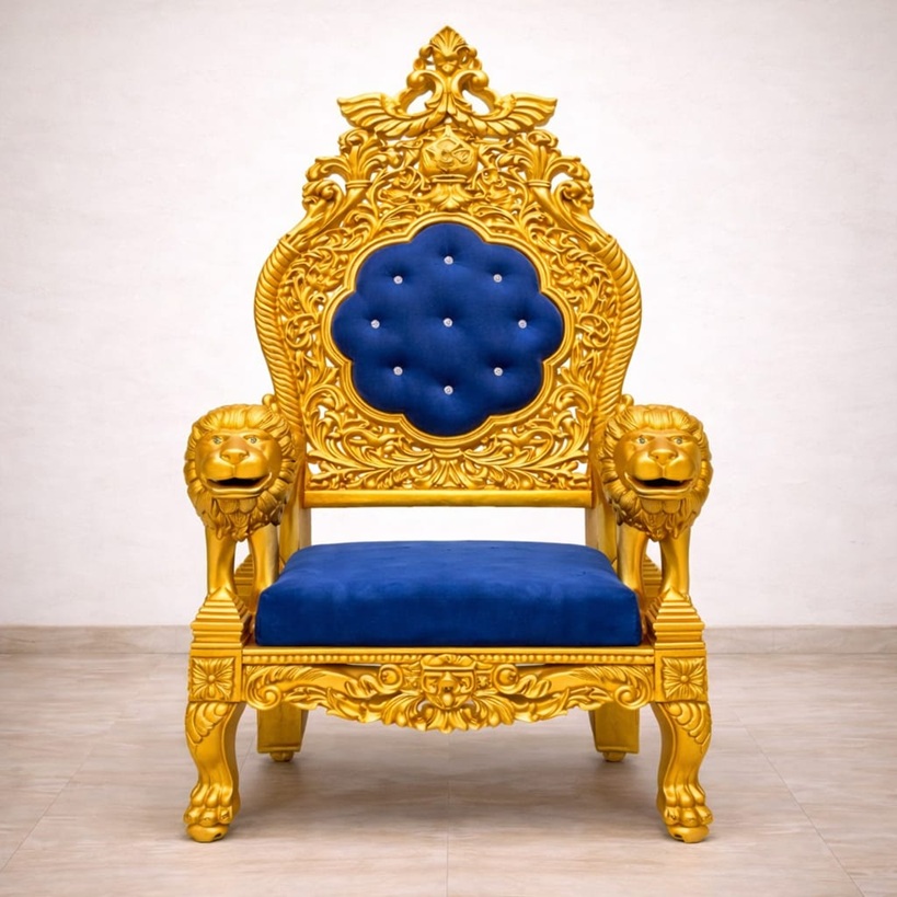 Royal Craft Furniture Wooden Handmade Royal Design Guru Ji Chair - Image 2