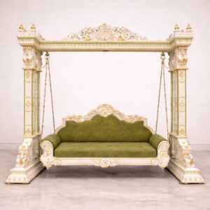 Royal Craft Furniture Royal Traditional Wooden Swing for Home White Royal Design