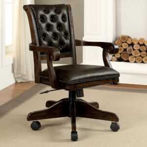 Royal Craft Furniture America Genn Contemporary Brown Faux Leather Study Chair