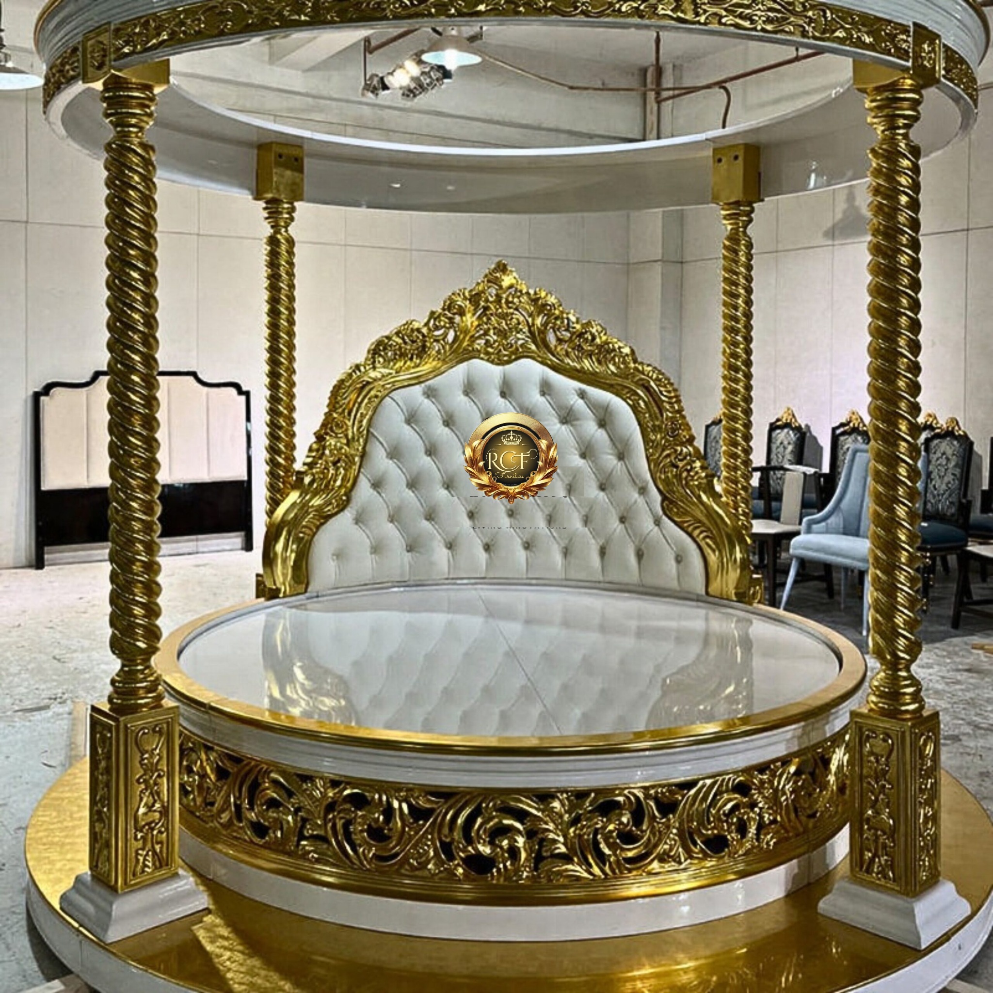 Royal Craft Furniture European Wooden Round Bed Design with Price - Image 3