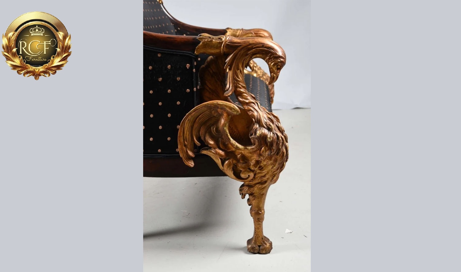 Royal Craft Furniture Royal Luxury Hand Carved Golden Arm Chair - Image 4